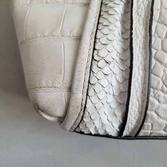 Coach Madison Domed Satchel in Exotic Animal Embossed Stripe Leather 14 x 12 x 3 - Picture 5 of 13